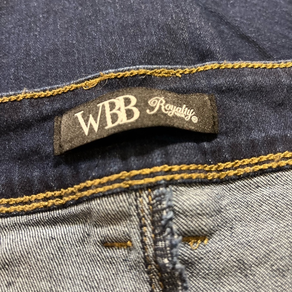 WBB Royalty For Me Dark Indigo Straight Leg Jeans Size 14 NWOT - Picture 2 of 7